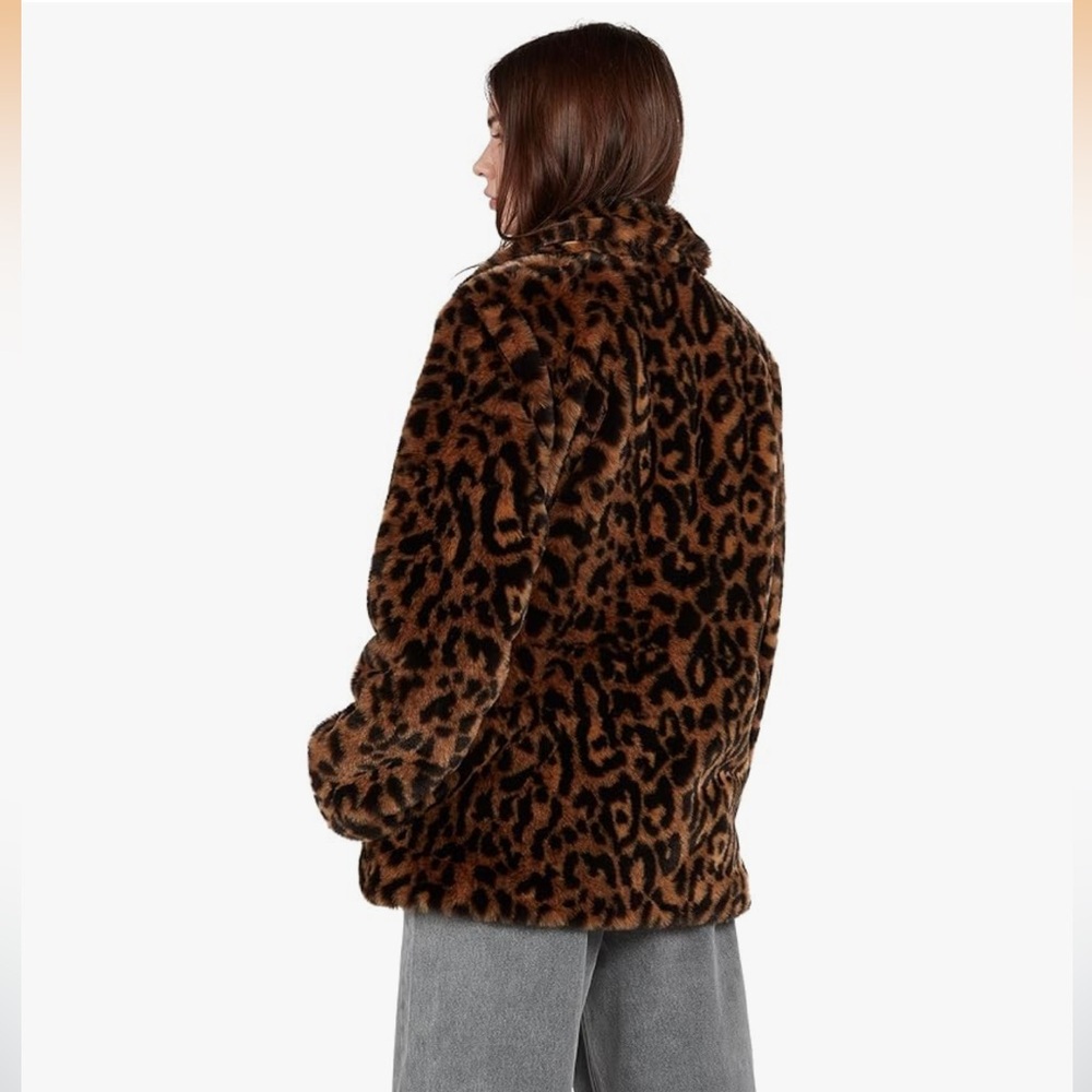 Volcom Stonewild Leopard Print Faux Fur Coat - Picture 4 of 7